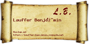 Lauffer Benjámin névjegykártya